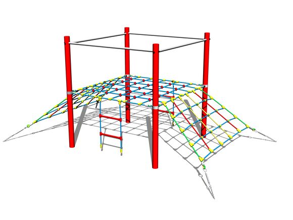 Kötélrámpa kétoldali LP140KR - piros teljes fémszerkezet (szab. mag. 1 m)