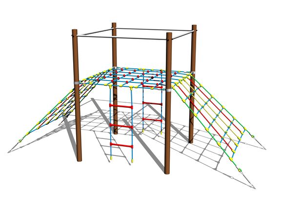 Kötélrámpa kétoldali LP140KW - barna teljes fémszerkezet (szab. mag. 1,5 m)