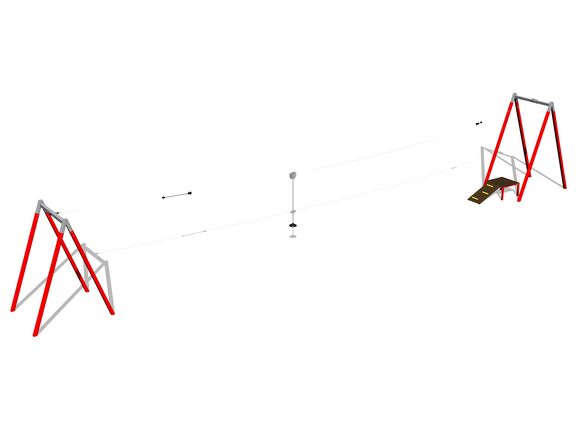 Kötélpálya A formájú LD021KR - piros