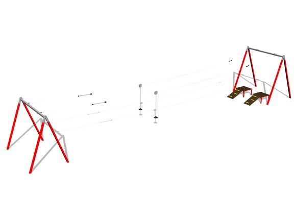 Kötélpálya A formájú LD031KR - piros