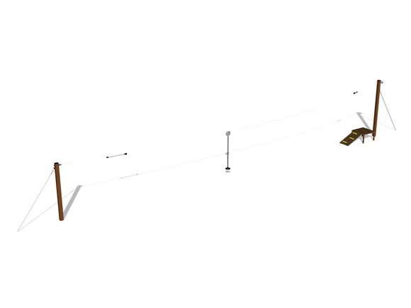 Kötélpálya oszlopos LD011KW - barna