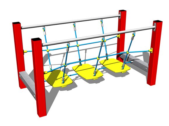 Kötélhíd lépcsőkkel LL103KR - piros