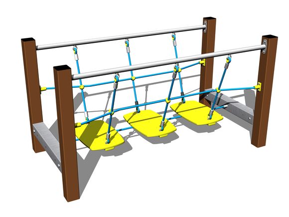 Kötélhíd lépcsőkkel LL103KW - barna