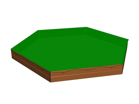 Takaró a hatoldalú homokozó befedésére PZ600