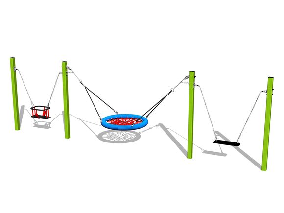 Láncos hármas hinta MINI - lime (szab. mag. 1 m)