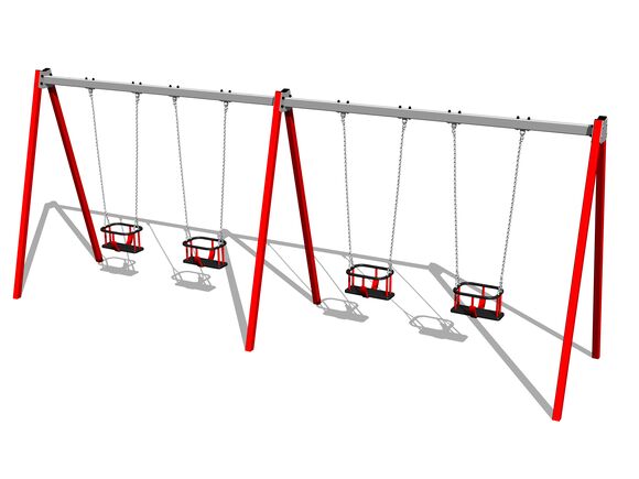 Láncos négyes hinta RH6413KR - piros (szab. mag. 1,5 m)