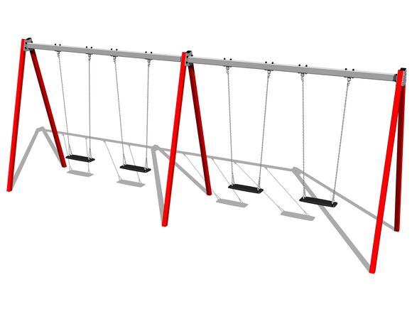 Láncos négyes hinta RH6411KR - piros (szab. mag. 1,5 m)