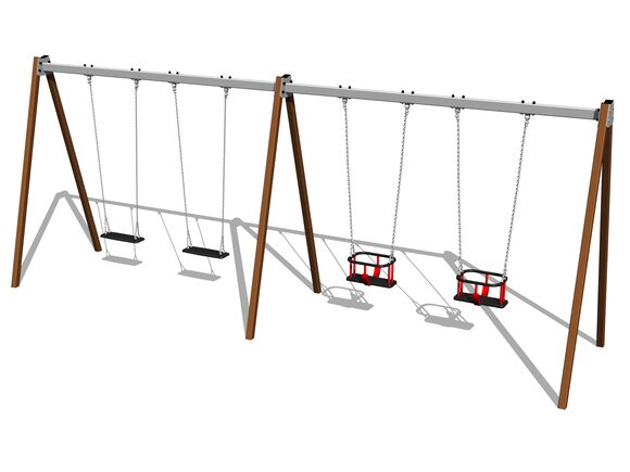 Láncos négyes hinta RH6412KW - barna (szab. mag. 1,5 m)
