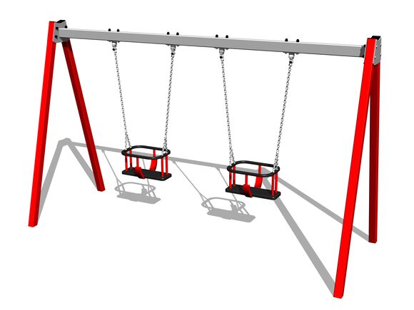 Láncos dupla hinta RH6213KR - piros (szab. mag. 1,0 m)