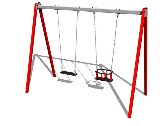 Láncos dupla hinta RH6212KR - piros (szab. mag. 1,5 m)