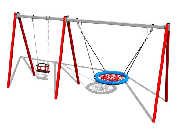 Láncos dupla hinta RH6222KR - piros (szab. mag. 1,5 m)