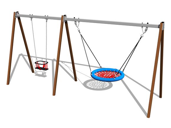 Láncos dupla hinta RH6222KW - barna (szab. mag. 1,5 m)