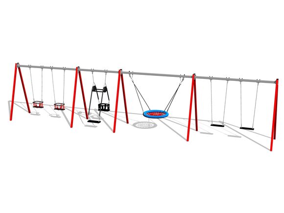 Láncos hatos csoportos hinta RH6621KR - piros (szab. mag. 1,5 m)