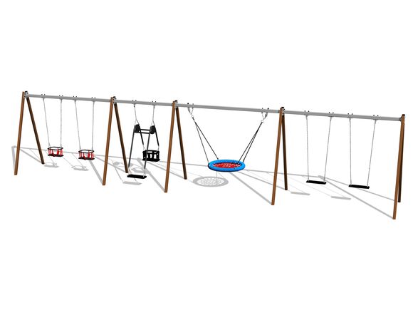 Láncos hatos csoportos hinta RH6621KW - barna (szab. mag. 1,5 m)