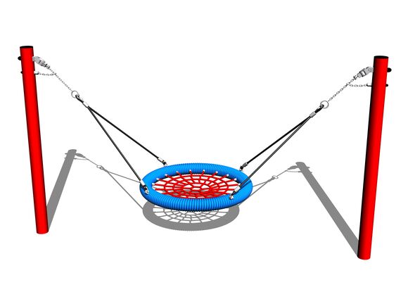 Fészekhinta MINI RH160KR - piros teljes fémszerkezet (szab. mag. 1 m)