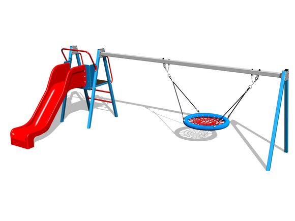 Lánc swing fészek RH6180KB csúszdával - kék