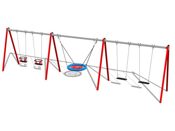 Láncos Ötszörös hinta RH6521KR - piros (szab. mag. 1,5 m)