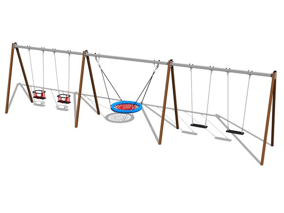 Láncos Ötszörös hinta RH6521KW - barna (szab. mag. 1,5 m)
