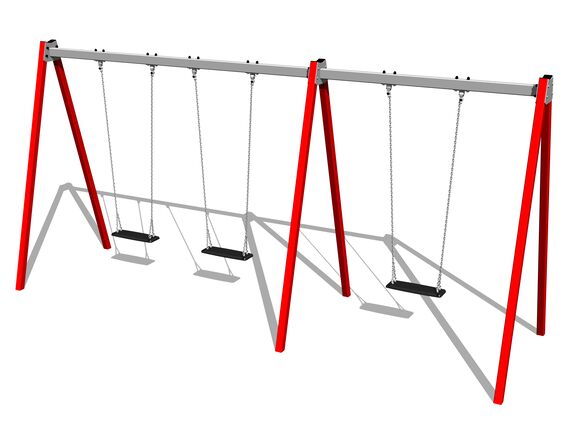 Láncos hármas hinta RH6311KR - piros (szab. mag. 1,5 m)