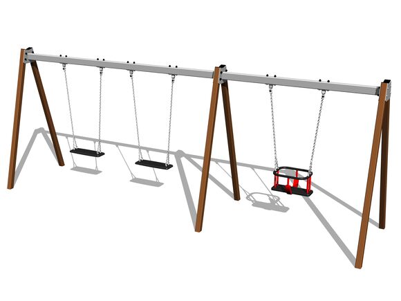 Láncos hármas hinta RH6312KW - barna (szab. mag. 1,0 m)