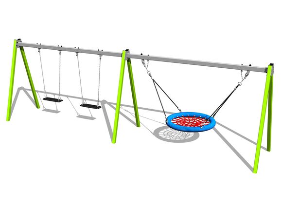 Láncos hármas hinta - lime (szab. mag. 1,0 m)