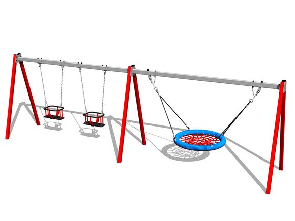 Láncos hármas hinta RH6323KR - piros (szab. mag. 1 m)