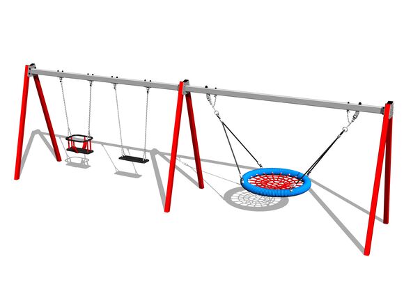 Láncos hármas hinta RH6322KR - piros (szab. mag. 1 m)