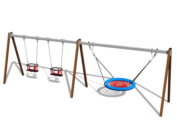 Láncos hármas hinta RH6323KW - barna (szab. mag. 1 m)