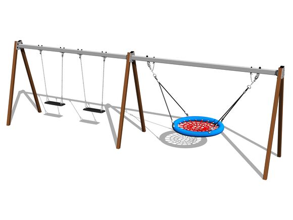 Láncos hármas hinta RH6321KW - barna (szab. mag. 1,0 m)