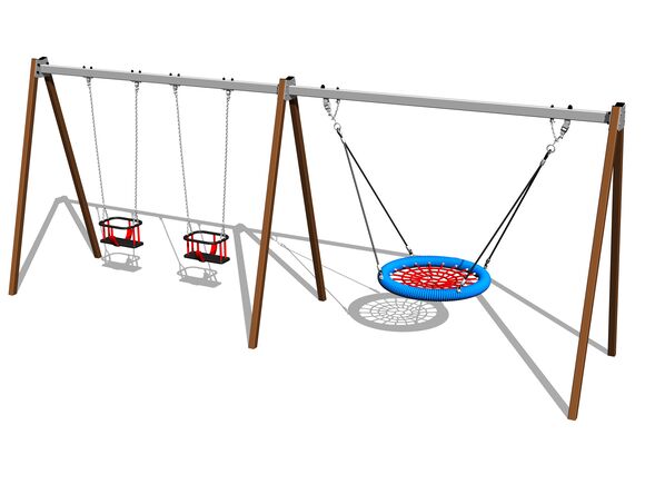 Láncos hármas hinta RH6323KW - barna (szab. mag. 1,5 m)