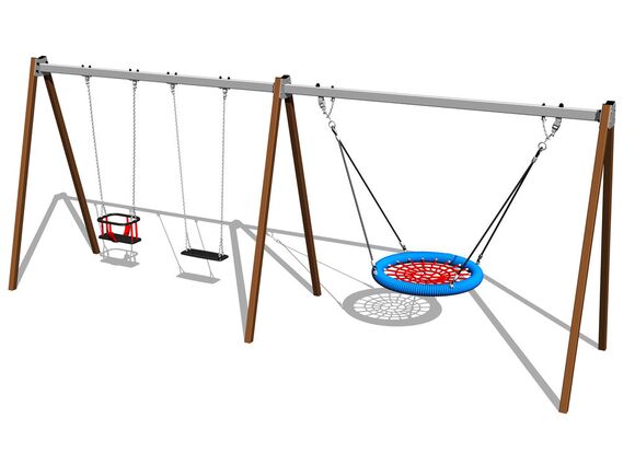 Láncos hármas hinta RH6322KW - barna (szab. mag. 1,5 m)