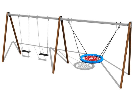 Láncos hármas hinta RH6321KW - barna (szab. mag. 1,5 m)