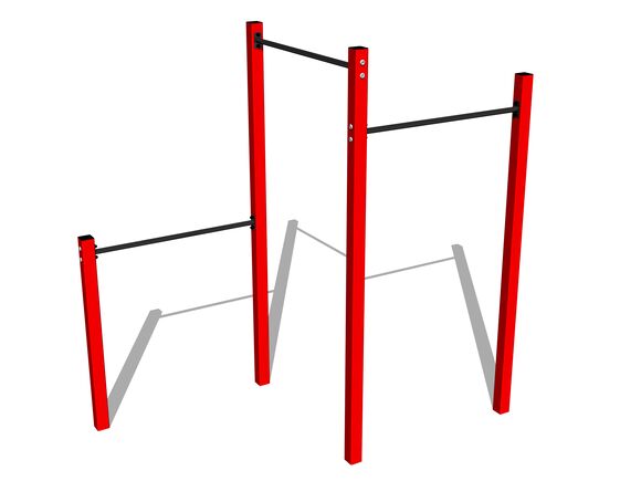 Street workout összeállítás WS8003RD - piros teljes fémszerkezet