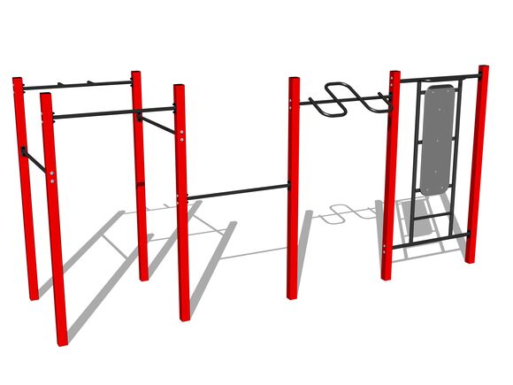 Street workout összeállítás WS8012RD - piros teljes fémszerkezet