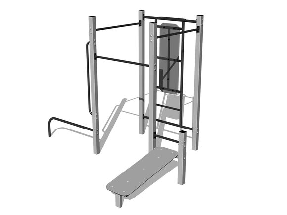 Street workout összeállítás WS8014SD - ezüst teljes fémszerkezet