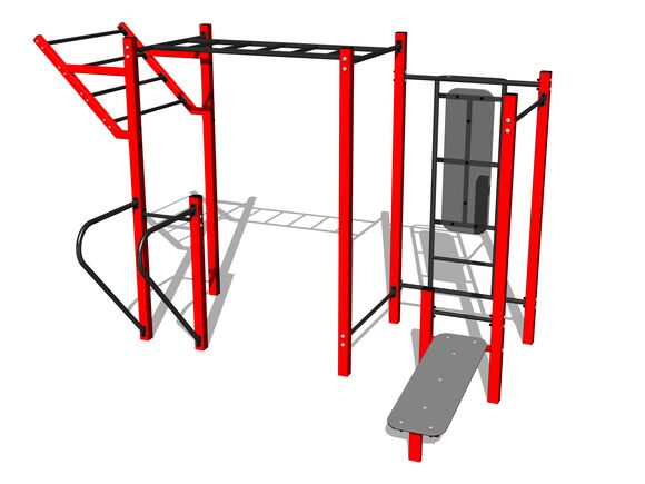 Street workout összeállítás WS8016RD- piros teljes fémszerkezet