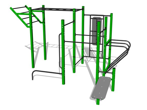 Street workout összeállítás WS8020GD - zöld teljes fémszerkezet