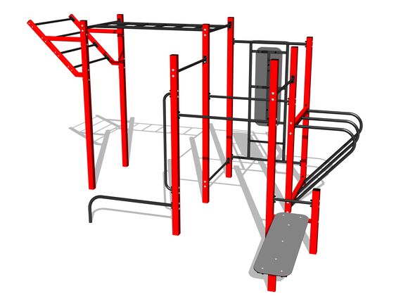 Street workout összeállítás WS8020RD - piros teljes fémszerkezet