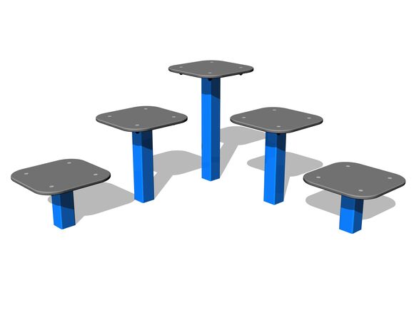 Street workout elem WP8007BD - kék teljes fémszerkezet