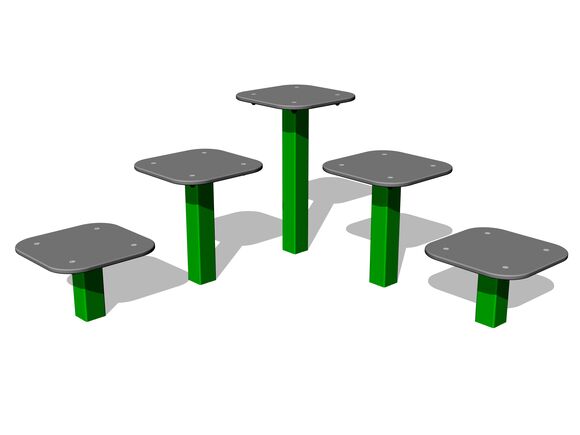 Street workout elem WP8007GD - zöld teljes fémszerkezet