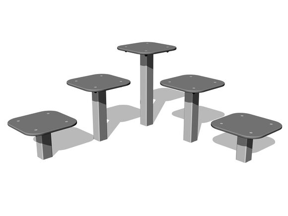 Street workout elem WP8007SD - ezüst teljes fémszerkezet