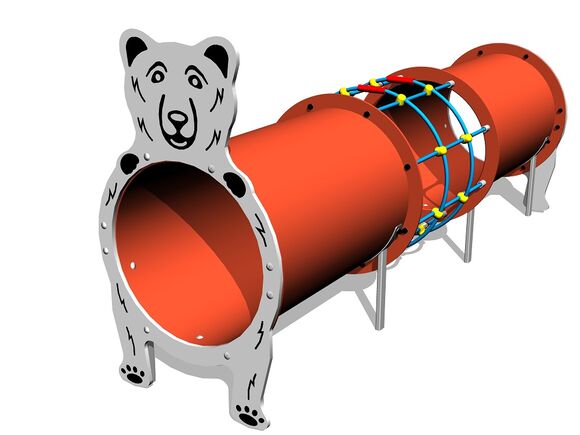 Alagút elem - Medve MIDI (UV-állóság) TUP2006K - teljes fémszerkezet