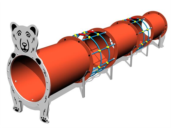 Alagút elem - Medve MAXI (UV-állóság) TUP3006K - teljes fémszerkezet