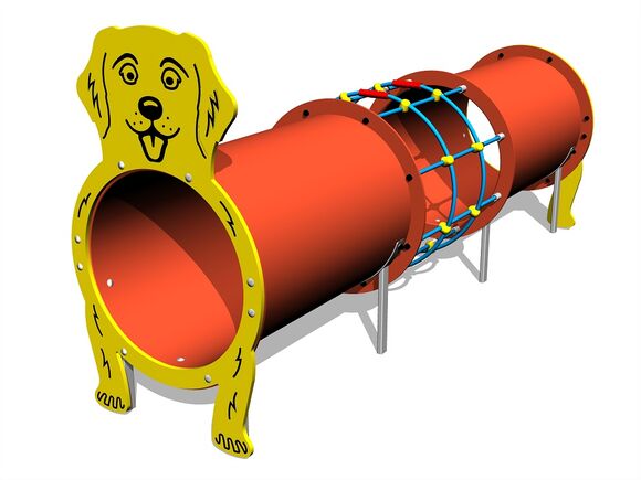 Alagút elem - Kutyus MIDI (UV-állóság) TUP2001K - teljes fémszerkezet