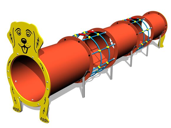 Alagút elem - Kutyus MAXI (UV-állóság) TUP3001K - teljes fémszerkezet