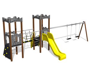 Kastély játékkészlet UNH2025KW - barna