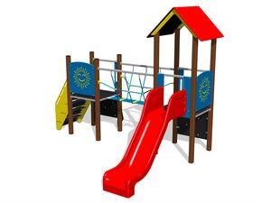 Klasszikus játékfelállás UNK2038KW - barna teljes fémszerkezet
