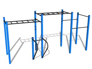 Street workout összeállítás - kék teljes fémszerkezet
