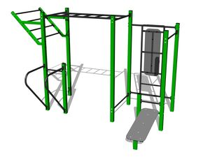 Street workout összeállítás - zöld teljes fémszerkezet