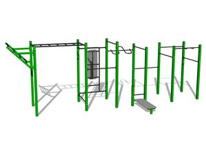 Street workout összeállítás - zöld teljes fémszerkezet